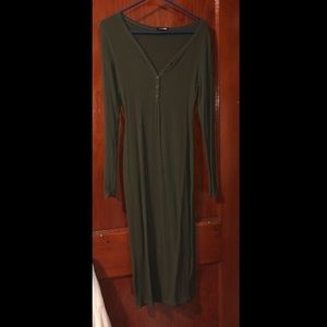 Olive green midi dress-fashion nova